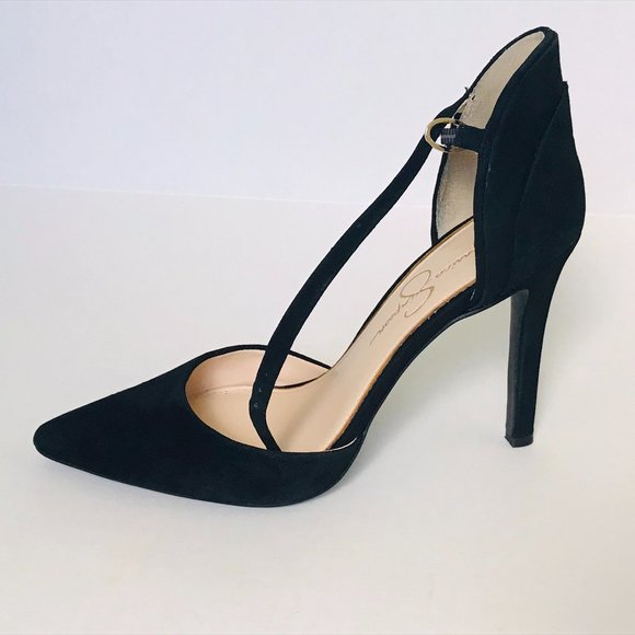 Jessica Simpson Shoes - Jessica Simpson Classic Black Point Toe Strappy Heels Size 8.5